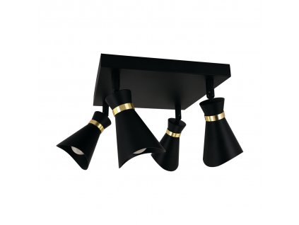 Přisazené svítidlo LORETA SPT E14 4D max. 4x35W IP20 černá/zlatá