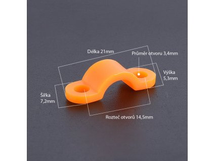 Úchytka pro vedení kabelu 21x7,2x5,3mm - 10ks