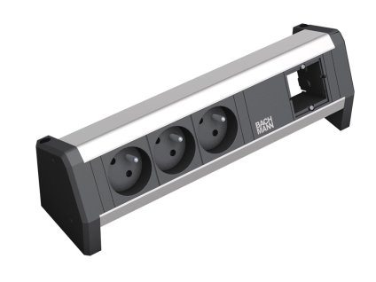 83826 3 29514 1 elektro zasuvka bachmann desk 1 3x 230v 1x uziv modul 902 004