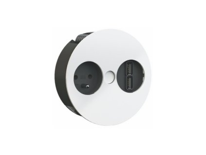 83898 3 180 3 elektro zasuvka bachmann twist 2x usb nabijecka 1x 230v matna bila 931 232