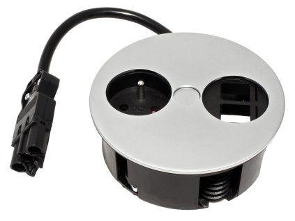 83925 3 192 3 elektro zasuvka bachmann twist office 2x uziv modul keystone 1x 230v matny chrom 931 003