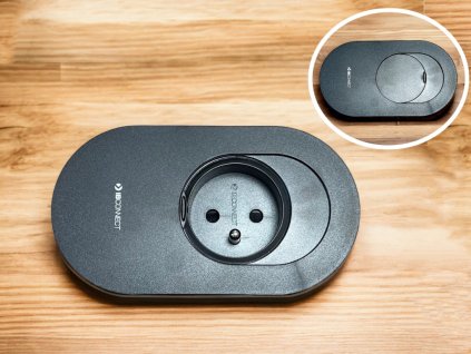 Elektro zásuvka Orbit matná černá - různé konfigurace (Konfigurace elektrozásuvky 1x230V + 2xUSB nab. C)