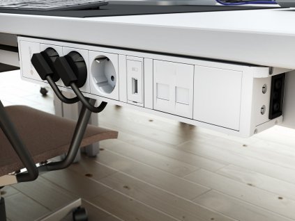 Zásuvka CUBO bílá - různé konfigurace (Konfigurace elektrozásuvky 6x230V + USB nab. A+C + 2xModul)