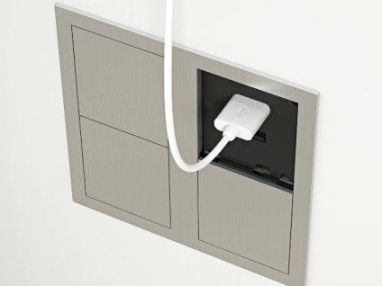 180739 29355 elektro zasuvka versahit dual s usb nabijeckou nerez