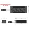Vestavná zásuvka INTRO černá - různé konfigurace (Konfigurace elektrozásuvky 3x230 + USB nab. C (60W) + 2x Modul)