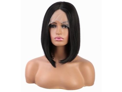 Černá mikádo paruka Ellie se síťkou (lace front)
