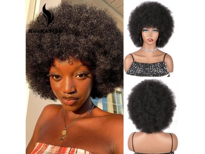 Černá hustá afro paruka Elis
