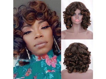 Hnědá paruka s mandlovými konečky a lokny Claudie