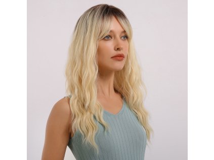 Blond vlnitá paruka Marina s tmavými kořínky