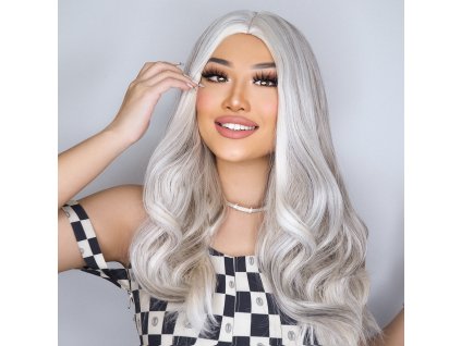 Platinová blond paruka Kelly s jemným tmavým melírem