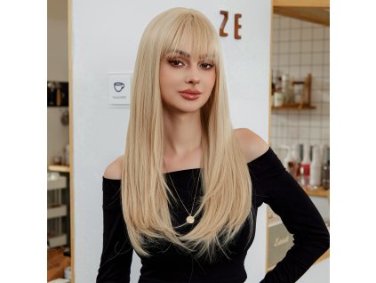 Dlouhá a hustá blond paruka Zora s ofinou