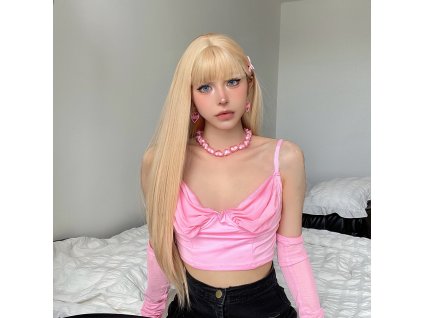 Elegantní krémová blond paruka Zina s dlouhými vlasy