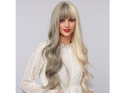Dvoubarevná vlnitá paruka Palmer v šedé a blond kombinaci