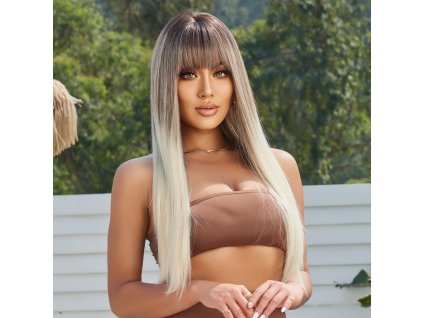 Balayage blond dlouhá paruka Linda s hustou ofinou