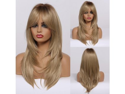 Blond paruka Joyce s tmavými kořínky, LC259-4