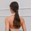 Hedvábný clip in WRAP AROUND PONYTAIL - čokoládová