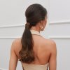 Hedvábný clip in WRAP AROUND PONYTAIL - čokoládová