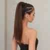 Hedvábný clip in WRAP AROUND PONYTAIL - kaštanově hnědá