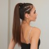 Hedvábný clip in WRAP AROUND PONYTAIL - kaštanově hnědá