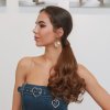 Hedvábný clip in WRAP AROUND PONYTAIL -přírodní hnědá
