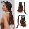 Hedvábný clip in WRAP AROUND PONYTAIL - čokoládová