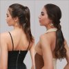 Hedvábný clip in WRAP AROUND PONYTAIL - čokoládová