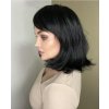 Černá paruka z pravých a umělých vlasů Ciara