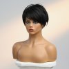Krátká černá paruka z pravých a umělých vlasů Lora
