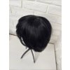 2466 4 cerna kratka paruka z pravych a umelych vlasu demi