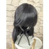 2763 3 cerna stredne dlouha paruka z pravych a umelych vlasu brea