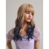 Pískově hnědá paruka Leya s fialovomodrými konci a ofinou
