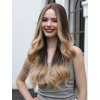 Dlouhá hnědá paruka Cher s blond konci a se síťkou (lace front)