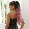 Hedvábný clip in WRAP AROUND PONYTAIL - tmavá s růžovými konci