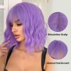 Pastelově fialová mikádo paruka Eli s ofinou a vlnami