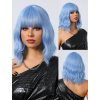 Pastelově modrá mikádo paruka Mera s vlnami a ofinou