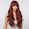 Vínově červená vlnitá paruka Ruby s elegantní ofinou