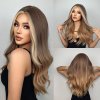 Středně dlouhá paruka Katrin ve světle hnědé barvě s blond melíremlc6207 1 三拼