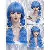 Pastelově modrá dlouhá vlnitá paruka Celssie s rovnou ofinou
