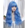 Pastelově modrá dlouhá vlnitá paruka Celssie s rovnou ofinou