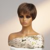 Krátká oříškově hnědá paruka z pravých a umělých vlasů Julie
