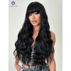 Hluboce černá dlouhá vlnitá paruka Soraya s hustou ofinou