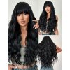 Hluboce černá dlouhá vlnitá paruka Soraya s hustou ofinou
