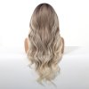 DLOUHÁ OMBRÉ BLOND VLNITÁ PARUKA SULA S TMAVÝMI KOŘÍNKY
