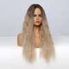 Blond vlnitá paruka Vivi s tmavými kořínky, LC355-1