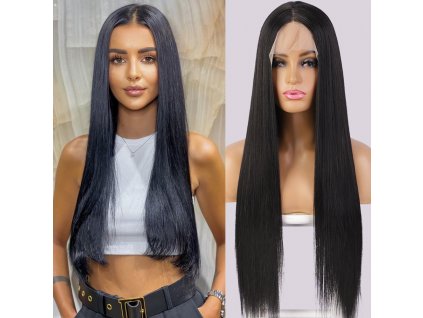 Černá paruka Shannon se síťkou (lace front)