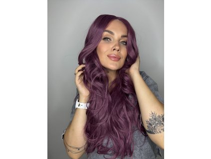 Purpurová paruka Catlin se síťkou (lace front)