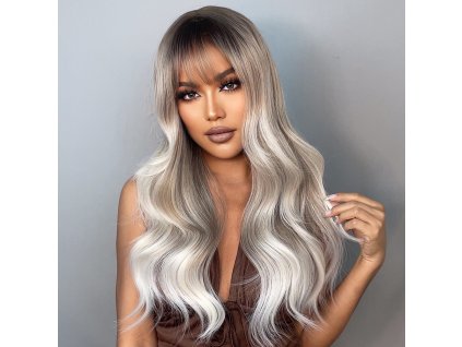 Stříbrná paruka Melissa vlnitá