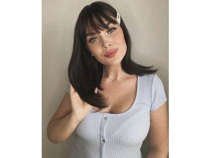 Hnědá mikádo paruka Georgina s ofinou