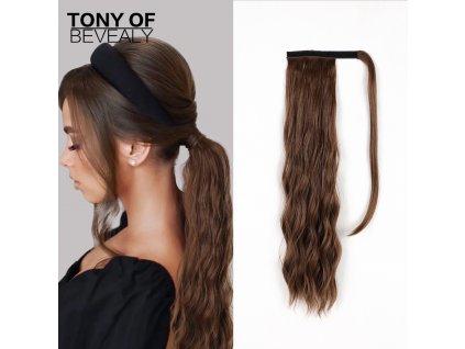 Hedvábný clip in WRAP AROUND PONYTAIL - přírodní světle hnědá