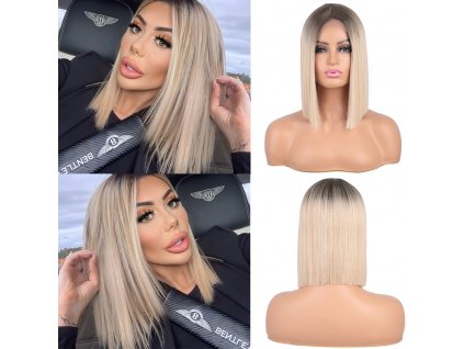 Přírodní blond mikádo paruka Vanessa se síťkou (lace front)